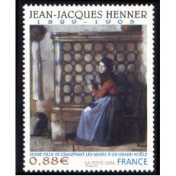 France Francia Autoadhesivos 223  2008 Serie artística J.-J. Henner Cuadro Joven muchacha Procede del nº 4286 Lujo