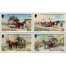 Isla de Man 71/74 1976 Centenario de los tranvías a caballo Lujo Isla de Man 71/74 1976 Centenario de los tranvías a caballo Lujo