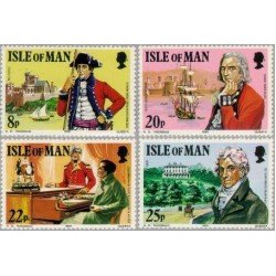 MI1/BA1 Man (isla de) Nº 185/88 1981 150º Aniv. muerte coronel M. Wilks Lujo MNH