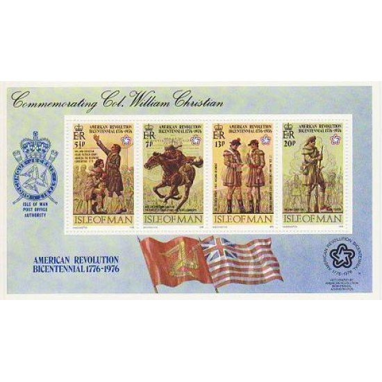 Man (isla de) - 2-H - 1976 Bicentenario de la Revolución americana Personajes, a caballo, banderas Lujo Man (isla de) - 2-H - 1976 Bicentenario de la Revolución americana Personajes, a caballo, banderas Lujo