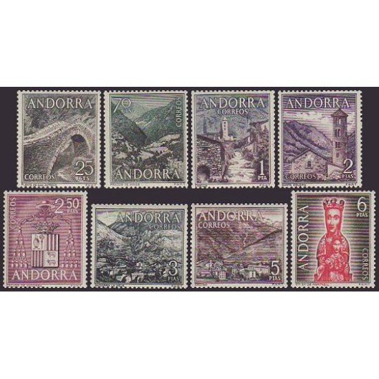Andorra española 60/67 1963 - 1964 Tipos diversos MNH 