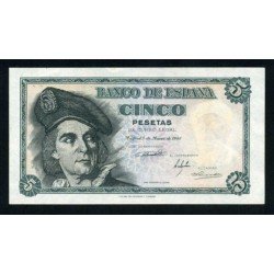España Billete 5 Ptas 531948 J. Sebastián El Cano Sin circular España Billete 5 Ptas 531948 J. Sebastián El Cano Sin circular