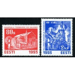 VAR3/S Estonia  Nº 229/30  1993  Navidad Iglesias Lujo