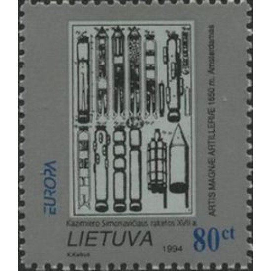Lituania - 485 - 1994 Europa La europa de los descubrimientos Cohetes Lujo Lituania - 485 - 1994 Europa La europa de los descubrimientos Cohetes Lujo