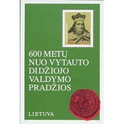 Lituania 3 HB 1993 600º Aniv. nacimiento Gran-Duque Vytautas Retrato, sello del duque Lujo