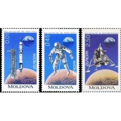 Moldavia  - 96/98 - 1994 Europa La europa de los descubrimientos La conquista dl espacio Cohete, astronauta, vehículo lunar... Lujo