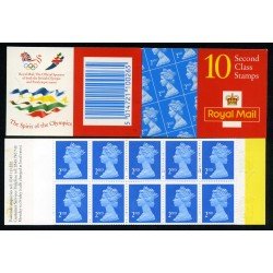 Gran Bretaña - 1473-C jjoo - 1990 Isabel II Carnet banda horizontal 10 sellos nº 1473 Patrocinio de los JJOO en cobertura del carnet 