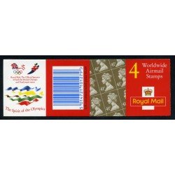 Gran Bretaña - 1717(II)-C - 1995 Isabel II Carnet bloque 4 sellos nº 1717 Logo del patrocinio de los JJOO en reverso 