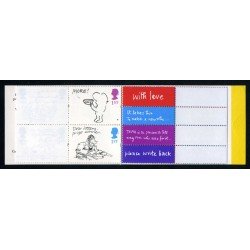 Gran Bretaña - 1851a-C Carnet, banda horizontal 10 sellos nº 1851a/60a +20 etiquetas de saludo 