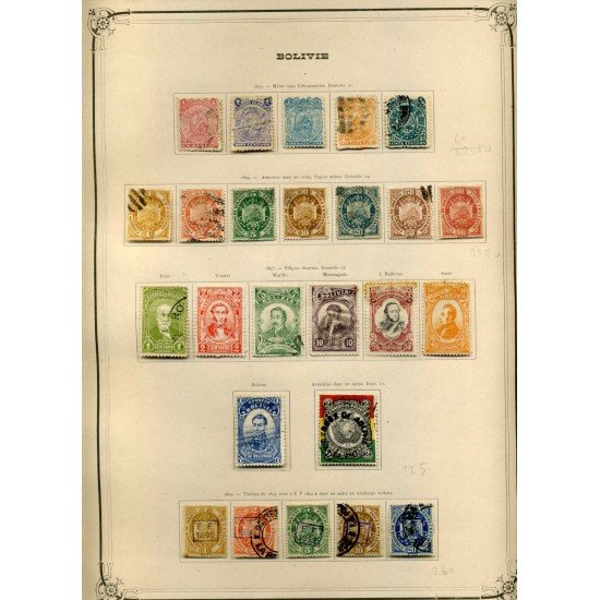 BOLIVIA COLECCIÓN COLLECTION BOLIVIA 1867 - 1931 CATÁLOGO YVERT 5549 € SELLOS
