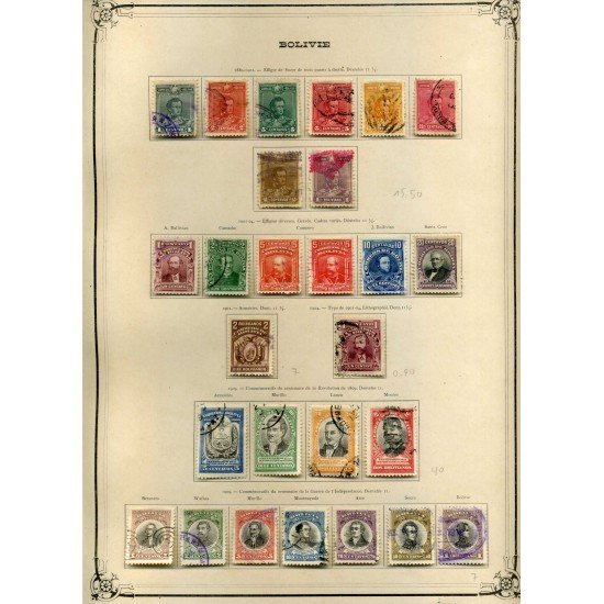 BOLIVIA COLECCIÓN COLLECTION BOLIVIA 1867 - 1931 CATÁLOGO YVERT 5549 € SELLOS