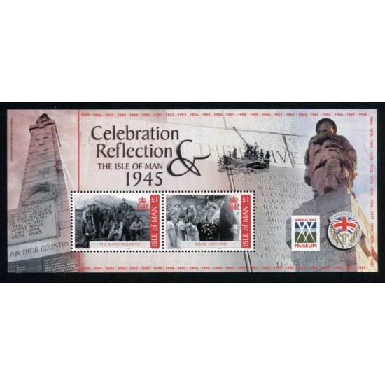 Man (isla de) - HB 59 2005 60º Aniv. del fin de la 2ª guerra mundial Visita real Soldados Estatua Lujo Man (isla de) - HB 59 2005 60º Aniv. del fin de la 2ª guerra mundial Visita real Soldados Estatua Lujo
