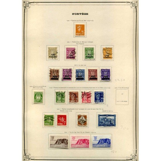 COLECCIÓN COLLECTION NORUEGA NORWAY NORGE 1854 - 1930 YVERT 2.845 €