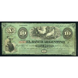 Argentina Concordia 10 pesos 1873 Buen estado Billete Banknote