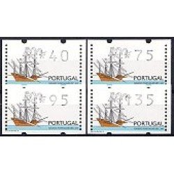 Portugal Atms 1995 Klüssendorf Galeón portugués siglo XVI 4v D-8 Portugal Atms 1995 Klüssendorf Galeón portugués siglo XVI 4v D-8