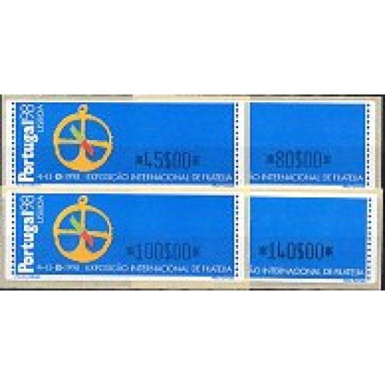 Portugal Atms 1997 Inesc Cifras azules Exposición Internacional de Filatelia 4v D-13 Portugal Atms 1997 Inesc Cifras azules Exposición Internacional de Filatelia 4v D-13