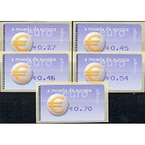 Portugal Atms 2002 Amiel Euro, moneda europea 5v. D-24