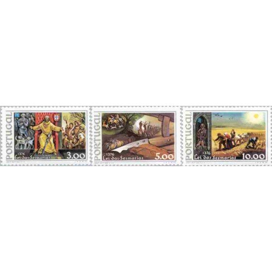 Portugal - 1296/98 1976 6º Centenario de la ley de Sesmarias  Agricultura Ferdinand I Fauna Lujo