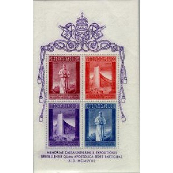 Vaticano HB 2 1958 Exposcición de Bruselas Pío XII Sombras Foto estandar Vaticano HB 2 1958 Exposcición de Bruselas Pío XII Sombras Foto estandar