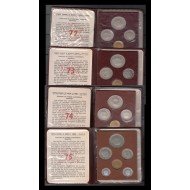 España Spain  Lote Carteras Oficiales FNMT  Franco Estrellas 1972 - 1973 - 1974 - 1975