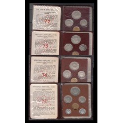 España Spain  Lote Carteras Oficiales FNMT  Franco Estrellas 1972 - 1973 - 1974 - 1975