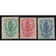 España Spain 851/53 ( 851/54 ) 1938 Alzamiento Nacional Mano MNH Serie corta
