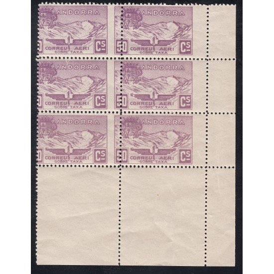ANDORRA ESPAÑOLA NE 14 BL.6 1932 PAISAJES LANDSCAPES VARIEDAD ERROR DENTADO ANDORRA ESPAÑOLA NE 14 BL.6 1932 PAISAJES LANDSCAPES VARIEDAD ERROR DENTADO