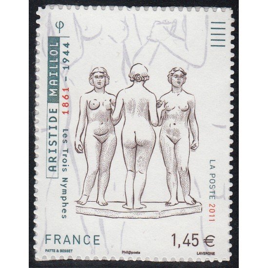 France Francia Autoadhesivos 634 2011 Serie artística Las tre Ninfas Aristide Maillol Lujo France Francia Autoadhesivos 634 2011 Serie artística Las tre Ninfas Aristide Maillol Lujo