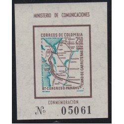 Colombia HB 18 1960 Ministerio de Comunicaciones Mapa MNH