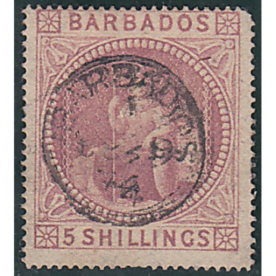 BARBADOS 25 / SG 64 1873 Britania MH BARBADOS 25 / SG 64 1873 Britania MH