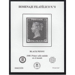 España Spain Homenaje Filatélico 8 2012 Black Penny 1er sello del mundo 1840