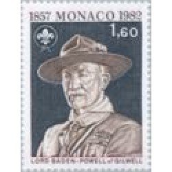Monaco - 1334 - 1982 125º Aniv. lord Baden Powell-75º aniv. del mov. scout-Lujo Monaco - 1334 - 1982 125º Aniv. lord Baden Powell-75º aniv. del mov. scout-Lujo