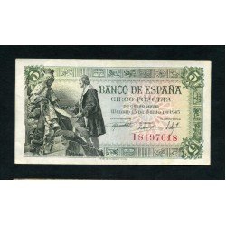 España 5 Ptas Madrid 15 6 1945 Ligeros pliegues España 5 Ptas Madrid 15 6 1945 Ligeros pliegues