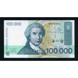 Croacia 100000 Dinars 1993 Billete Banknote Sin Circular Croacia 100000 Dinars 1993 Billete Banknote Sin Circular