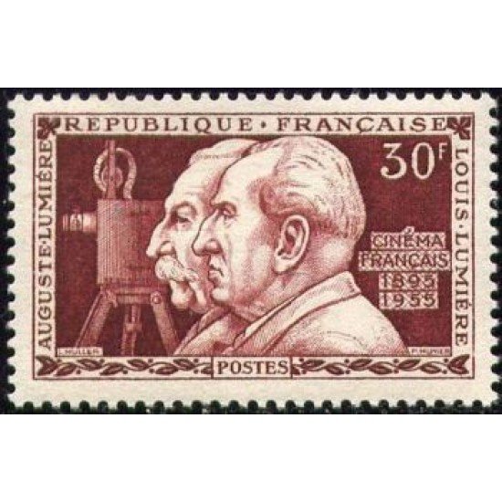 France Francia Nº 1033 1955 60º Aniv. del invento del cinematógrafo por los hermanos Lumière Lujo France Francia Nº 1033 1955 60º Aniv. del invento del cinematógrafo por los hermanos Lumière Lujo