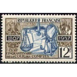 France Francia  Nº 1107 1957 150º Aniv. del Tribunal de Cuentas Lujo