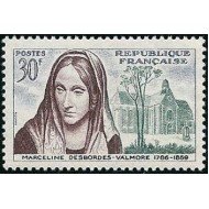 France Francia Nº 1214 1959 Cent. de la muerte de Marceline Desbordes-Balmore Lujo France Francia Nº 1214 1959 Cent. de la muerte de Marceline Desbordes-Balmore Lujo