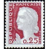 France Francia Nº 1263 1960 Marianne (de Decaris) Lujo France Francia Nº 1263 1960 Marianne (de Decaris) Lujo