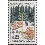 France Francia Nº 1460 1965 Millonésima hectárea repoblada Lujo France Francia Nº 1460 1965 Millonésima hectárea repoblada Lujo