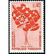 MED/S France Francia Nº 1716 1972 20º Aniv. de los donantes de sangre de las P.T.T. Lujo MED/S France Francia Nº 1716 1972 20º Aniv. de los donantes de sangre de las P.T.T. Lujo