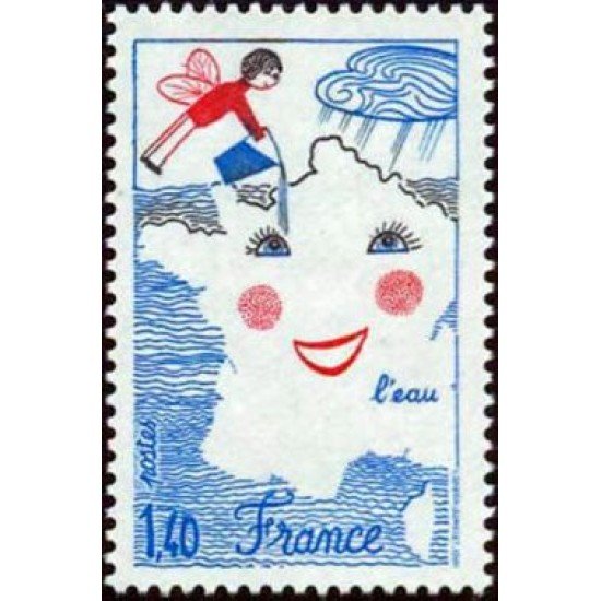 France Francia Nº 2125 1981 El agua Concurso de dibujo infantil Lujo France Francia Nº 2125 1981 El agua Concurso de dibujo infantil Lujo