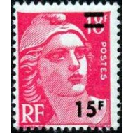 France Francia Nº 968 1954 Sello de 1951-Marianne de Gandon- Lujo France Francia Nº 968 1954 Sello de 1951-Marianne de Gandon- Lujo