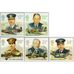 TRA1/S Gran Bretaña 1240/44 1986 50 Aniv. de la reorganización de la Royal Air Force MNH TRA1/S Gran Bretaña 1240/44 1986 50 Aniv. de la reorganización de la Royal Air Force MNH