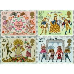 FAU5/S  Gran Bretaña  972/75 1981 Europa y el folklore-costumbres tradicionales MNH