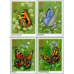 FAU3/S Gran Bretaña  992/95 1981 Fauna Mariposas MNH
