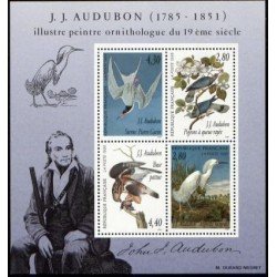 France Francia HB 18 1995 Serie artes decorativas Homenaje a J.-J. Audubon, pintor ornitólogo Aves 4 val. nº 2929a/32/a Ilustración: retrato, ave Lujo France Francia HB 18 1995 Serie artes decorativas Homenaje a J.-J. Audubon, pintor ornitólogo Aves 4 val. nº 2929a/32/a Ilustración: retrato, ave Lujo