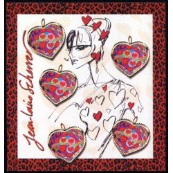France Francia HB 93 2006 San Valentín Corazón de S. Rolland  5 sellos nº 3861 Ilustración: modelo de alta costura y firma del diseñador Lujo