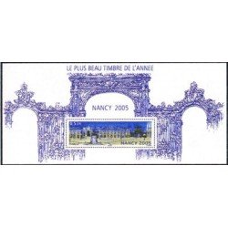 France Francia Hojitas Souvenir 14 -BS - 2006 Nancy 2005 Mejor sello del año 2005 Plaza Stanislas y estatua 1 valor en hojita con blister Lujo France Francia Hojitas Souvenir 14 -BS - 2006 Nancy 2005 Mejor sello del año 2005 Plaza Stanislas y estatua 1 valor en hojita con blister Lujo