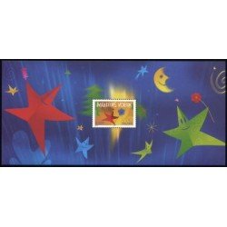 France Francia Hojitas Souvenir 3 BS - 2004 Mejores deseos Estrella sujetando flor 1 valor en Hojita con blister Tarjeta de felicitación Árbol Navidad Lujo France Francia Hojitas Souvenir 3 BS - 2004 Mejores deseos Estrella sujetando flor 1 valor en Hojita con blister Tarjeta de felicitación Árbol Navidad Lujo