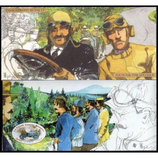 France Francia Hojitas Souvenir 4 BS - 2005 Automovilismo Copa Gordon Bennett Coche,piloto .. Sin blister Lujo . France Francia Hojitas Souvenir 4 BS - 2005 Automovilismo Copa Gordon Bennett Coche,piloto .. Sin blister Lujo .